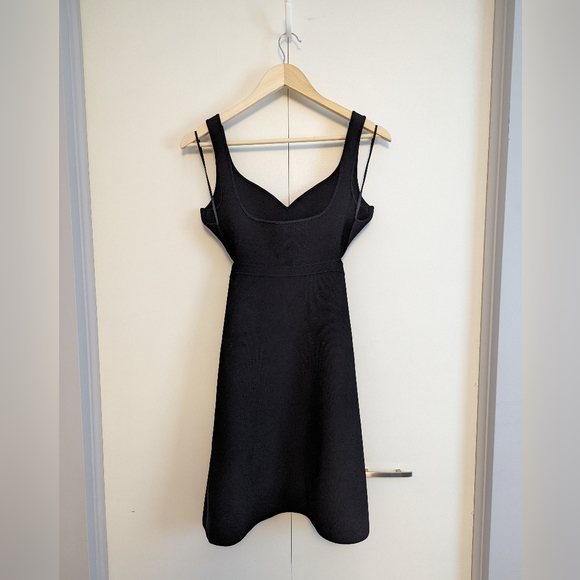 Theory Black Cutout Crepe Knit Dress - Picture 11 of 12